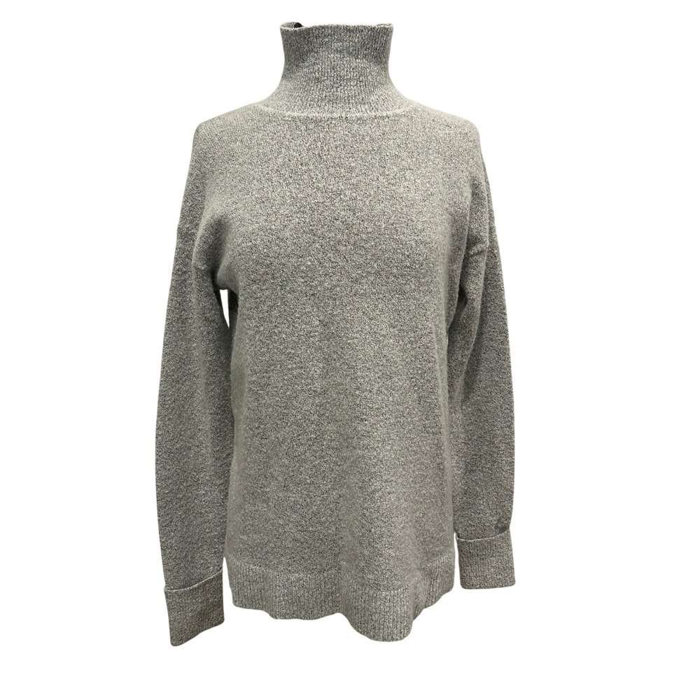 Nordstrom Women S Grey Marl Wool Alpaca Blend Turtleneck Knit Sweater Pullover